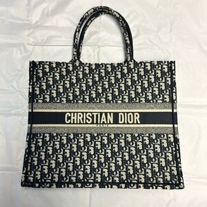 Dior Book Tote Ecru and Blue Large